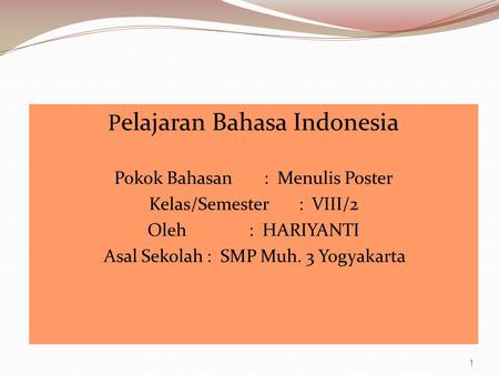 Pelajaran Bahasa Indonesia