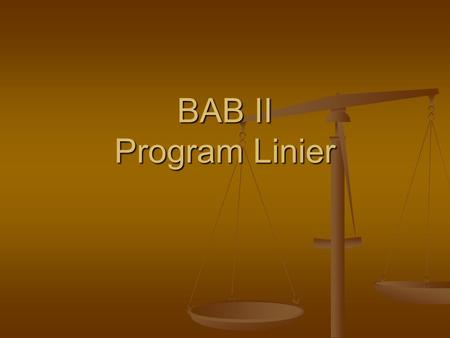 BAB II Program Linier.