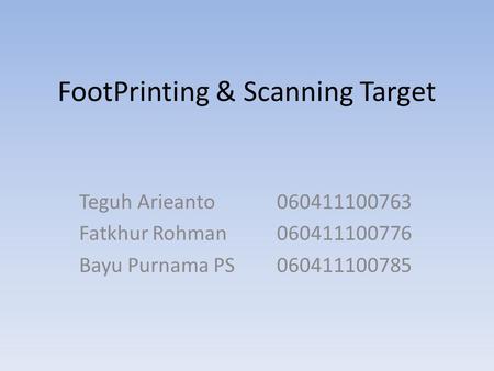 FootPrinting & Scanning Target