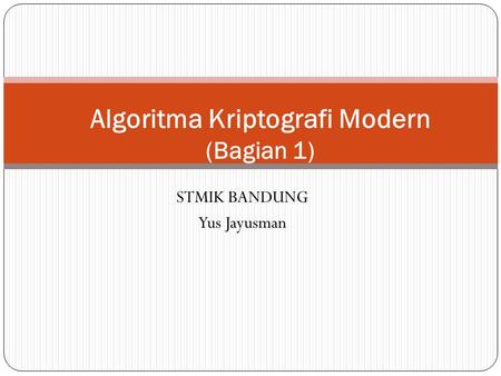 Algoritma Kriptografi Modern (Bagian 1)