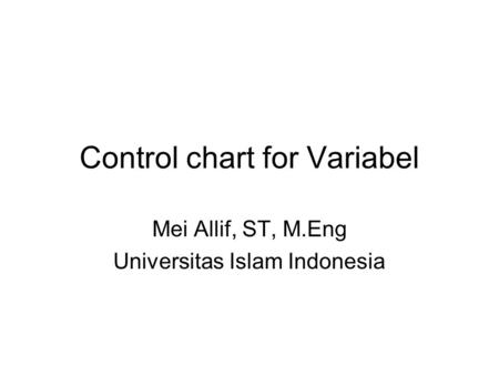 Control chart for Variabel
