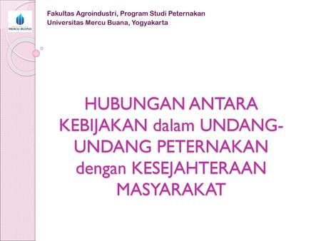 Fakultas Agroindustri, Program Studi Peternakan