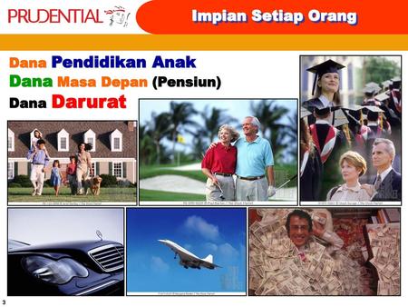 Impian Setiap Orang Dana Pendidikan Anak Dana Masa Depan (Pensiun) Dana Darurat 3.