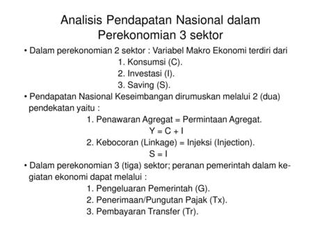 Analisis Pendapatan Nasional dalam Perekonomian 3 sektor