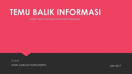 Sistem Temu Kembali Informasi Multimedia