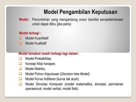 Model Pengambilan Keputusan