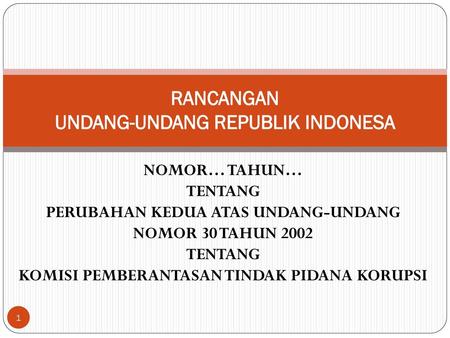 RANCANGAN UNDANG-UNDANG REPUBLIK INDONESA