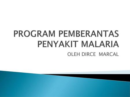 PROGRAM PEMBERANTAS PENYAKIT MALARIA