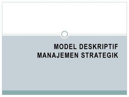 Model Deskriptif Manajemen Strategik