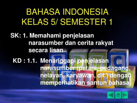 BAHASA INDONESIA KELAS 5/ SEMESTER 1