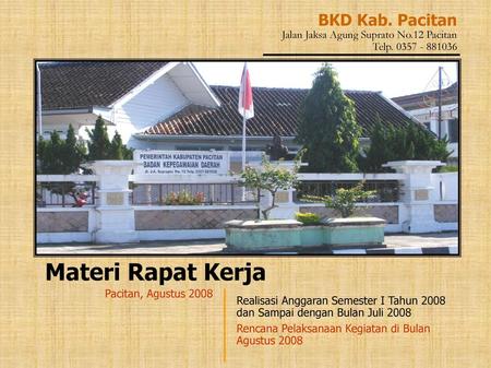 Materi Rapat Kerja BKD Kab. Pacitan