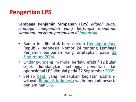 based of Pengertian LPS