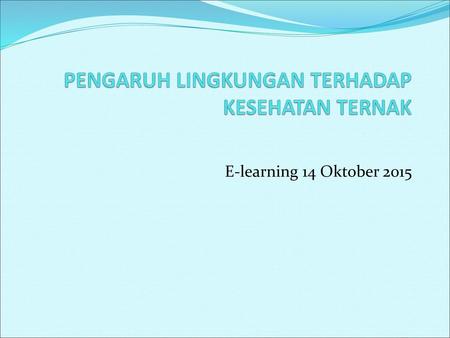 E-learning 14 Oktober 2015.