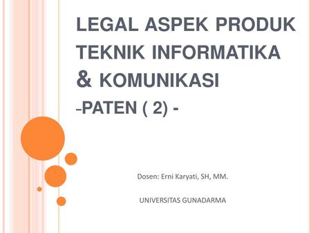 legal aspek produk teknik informatika & komunikasi -PATEN ( 2) -