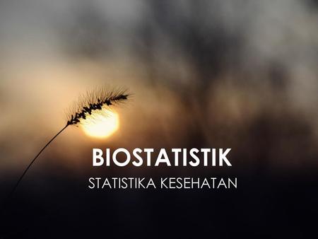 BIOSTATISTIK STATISTIKA KESEHATAN.
