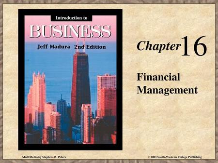 16 Chapter Financial Management Introduction to