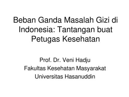 Prof. Dr. Veni Hadju Fakultas Kesehatan Masyarakat