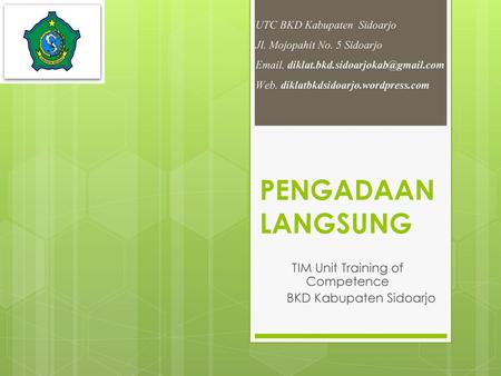 TIM Unit Training of Competence BKD Kabupaten Sidoarjo