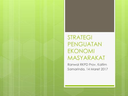 STRATEGI PENGUATAN EKONOMI MASYARAKAT