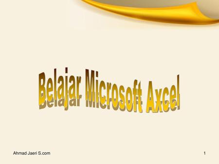 Belajar Microsoft Axcel