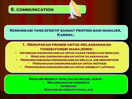 5. communication Komunikasi yang efektif sangat penting bagi manajer,