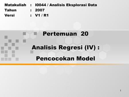 Analisis Regresi (IV) :