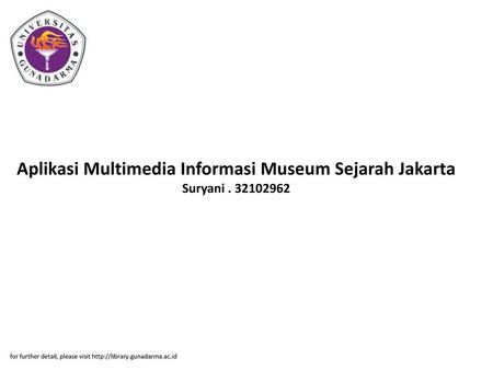 Aplikasi Multimedia Informasi Museum Sejarah Jakarta Suryani