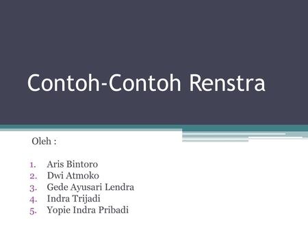 Contoh-Contoh Renstra