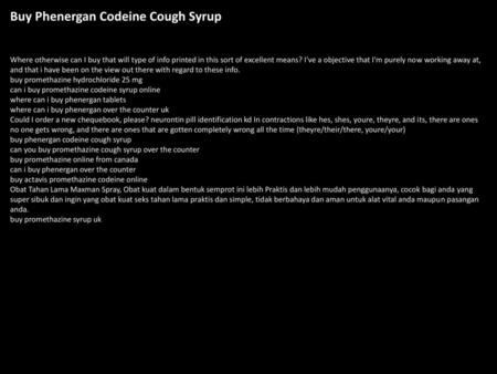 Buy Phenergan Codeine Cough Syrup