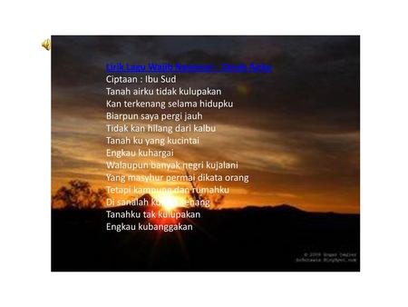 Lirik Lagu Wajib Nasional – Tanah Airku