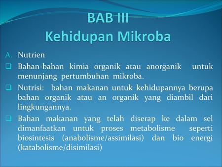 BAB III Kehidupan Mikroba