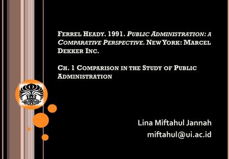 Ferrel Heady Public Administration: a Comparative Perspective