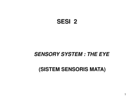 SENSORY SYSTEM : THE EYE (SISTEM SENSORIS MATA)