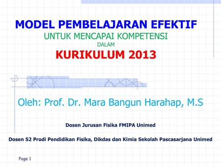 Oleh: Prof. Dr. Mara Bangun Harahap, M.S