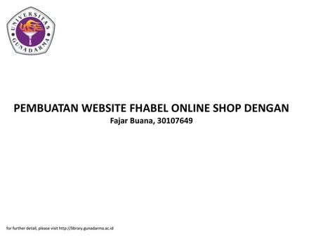 PEMBUATAN WEBSITE FHABEL ONLINE SHOP DENGAN Fajar Buana,