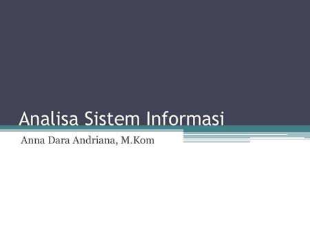 Analisa Sistem Informasi