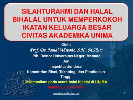 Oleh: Prof. Dr. Jamal Wiwoho, S.H., M.Hum