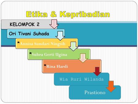 Etika & Kepribadian Prastiono Wia Ruri Wilanda KELOMPOK 2