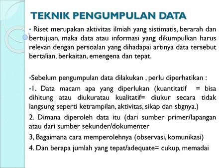 Teknik Pengumpulan Data Ppt Download