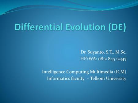 Differential Evolution (DE)