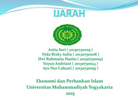 Ekonomi dan Perbankan Islam Universitas Muhammadiyah Yogyakarta 2015