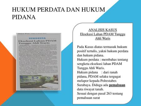 Hukum Perdata dan Hukum Pidana