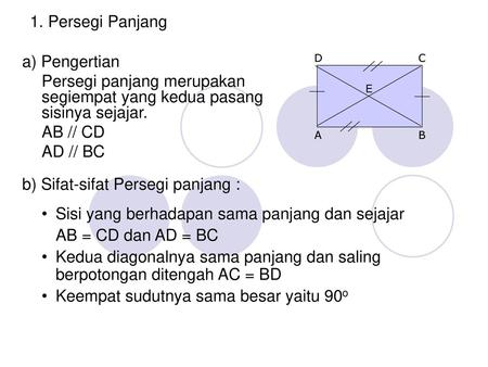 Persegi panjang merupakan segiempat yang kedua pasang sisinya sejajar.