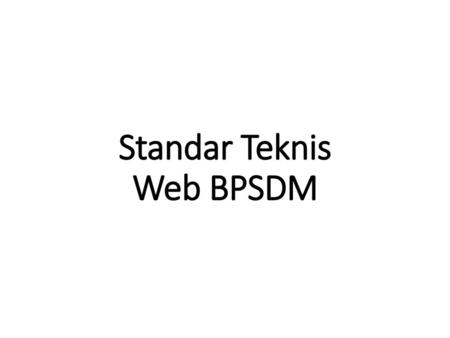 Standar Teknis Web BPSDM