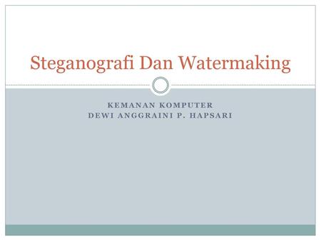 Steganografi Dan Watermaking
