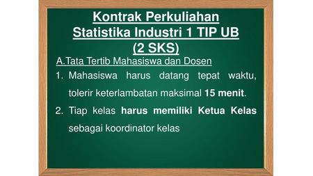 Statistika Industri 1 TIP UB