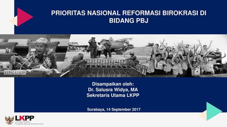 PRIORITAS NASIONAL REFORMASI BIROKRASI DI BIDANG PBJ