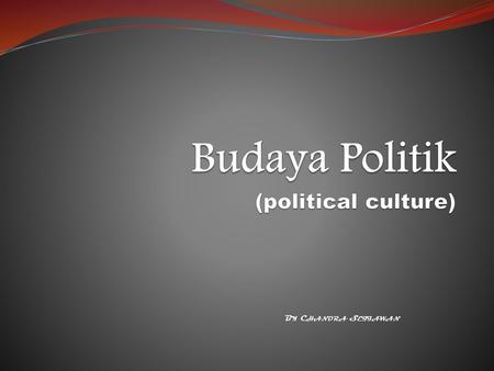 Budaya Politik (political culture)