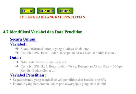 4.7 Identifikasi Variabel dan Data Penelitian