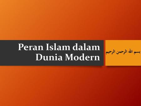 Peran Islam dalam Dunia Modern